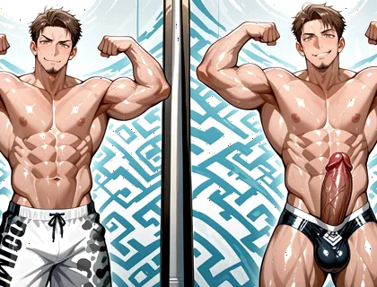 Ai Sexy Oiled Muscle Men