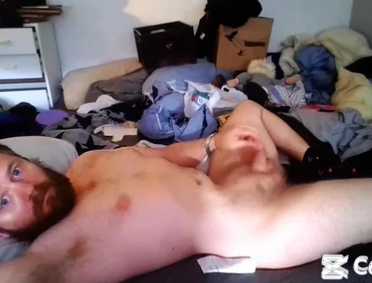 Masturbating