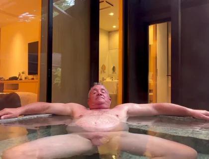 Stripping Down and Getting in the Hot Tub.