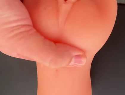 Sex toy pussy fucking and big cumshot on pussy.