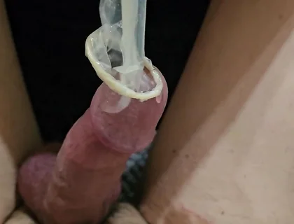 I Shoot Cum in a Used Condom After Using My Under Armour Crew Sock to Jerk off