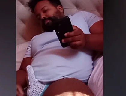 Stepdaddy Bear Plays with Covered Cock on Live