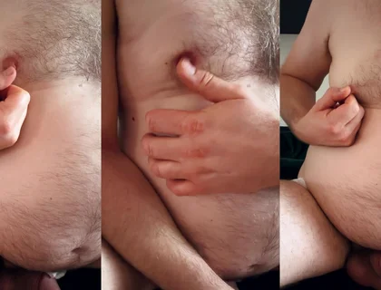 Playing Hard with My Hairy Nipples and Showing off Fat Belly