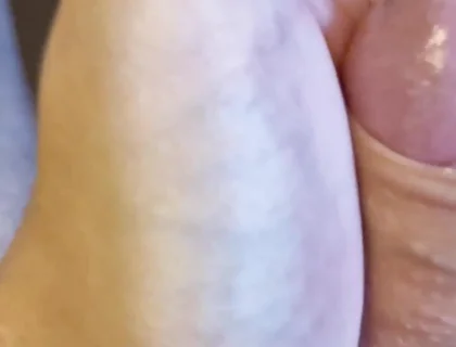 Jerking My Uncut Cock, Playing with My Foreskin and Precum