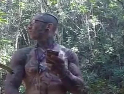 Handjob in the Waterfall Cumming with Soft Cock