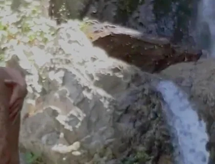 Tatted Gay Stepdaddy Fucks Twink Public Hiking Waterfall Fucking Caught Hardcore Anal Big Cumshot Uncut