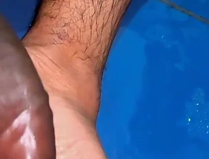 Hairy Curved Cock Cums Twice - Pink Head Foot Play & Massive Cumshots