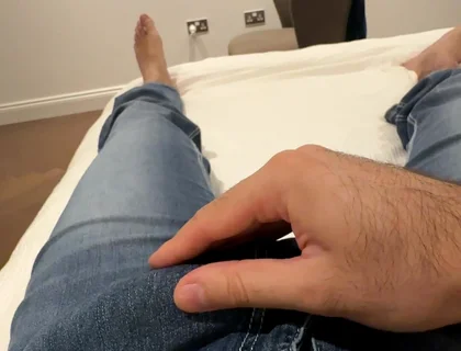 POV Solo Masturbation in Blue Jeans - Cumming in Fleshlight