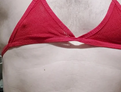 Playing in Fishnet Bra and Panties