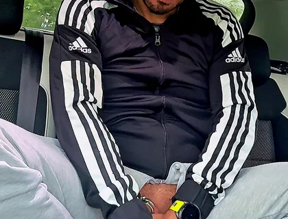 Chav-lad in a Tracksuit and White Socks Outside in Public Fun