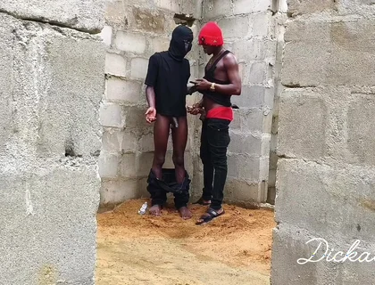 Ebony Slime Waist Got Smashed on the Wall of an Uncompleted Building Doggy