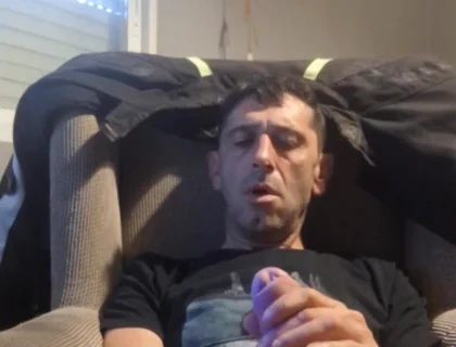Guy Masturbating on the Sofa