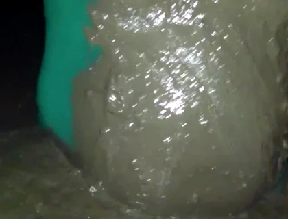 POV Pissing my nylon pantyhose leotard and mud play.