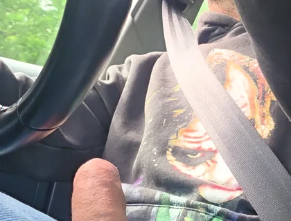 Straight Guy Gets Horny and Jerks off While Driving, He Almost Got Caught