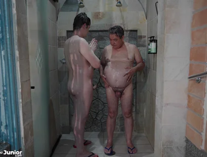 Stepdaddy Taking a Shower with His Boy