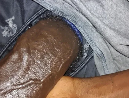 Juicy Oily Uncut BBC Stroking Slowly Close up