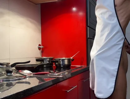 Jacking off and Cumming in the Kitchen