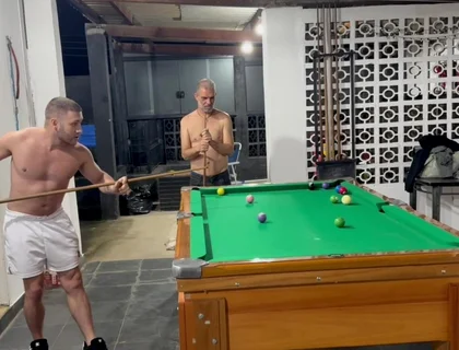 Sr Carmona and Victor Ferraz Playing Naked Billiards