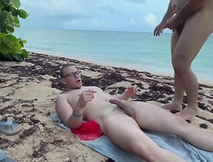 Hot Fuck At The Beach And Breading Our Holes With Huge Loads