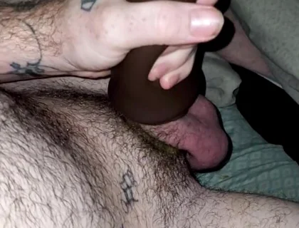 White Boy Uses Ebony Pocket Pussy to Get off