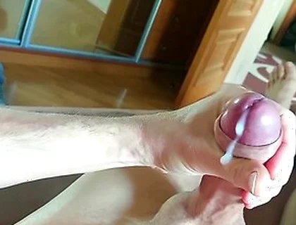 Huge Uncut White Dick Cums Tons Of Cum