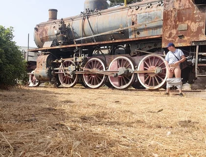 Nude Near an Old Train