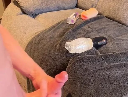 Multiple Masturbation Toys and Multiple Cumshots