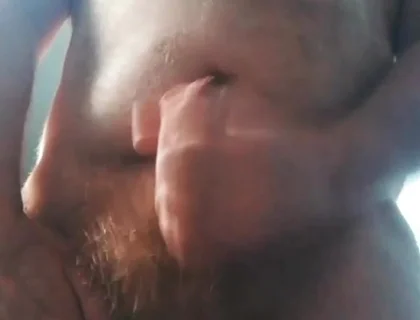 Big British Hairy Stepdaddy Bear Wanking with Cumshot