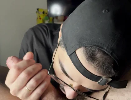 Getting Huge Cumshot in Mouth From My Friend Big Dick