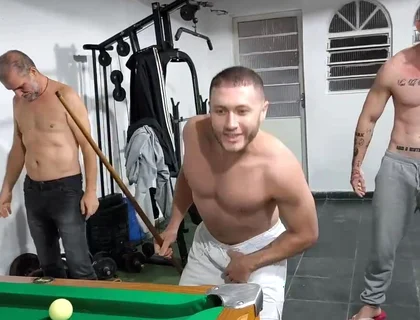Me, Carmona, Opaido Carmona and Viking De Taubaté Started a Game of Pool Naked