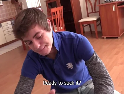 Muscular Coaxes Slim Twink Into Car Blowjob Finishes With Bareback Anal