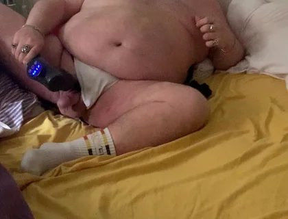Fat Stepdaddy Wanks with Massage Toy