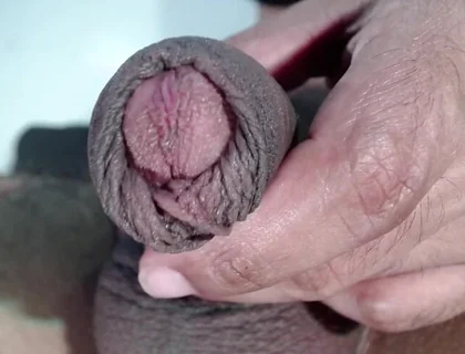 Big Black Wet Foreskin
