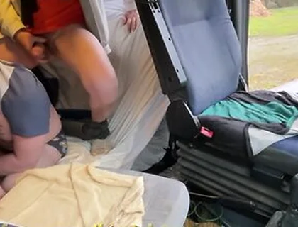 Public Truck Cruising We Flash Our Bulges And A 3-way Begins Inside