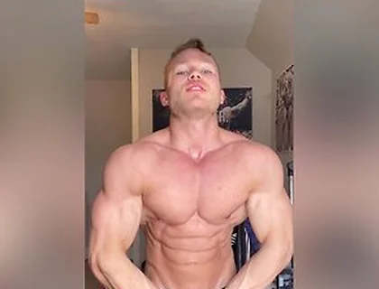 Muscle College Jock Flexing Big Cock