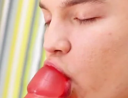 Big Rubber Dick Dildo for the Horny Teen Twink Boy