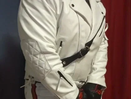 In Full White Leather Formals.
