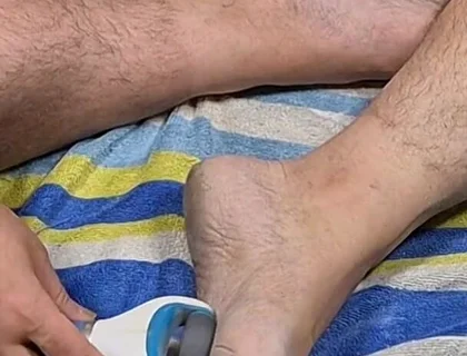 Chubby Daddy Bear Scrub His Dirty Feet