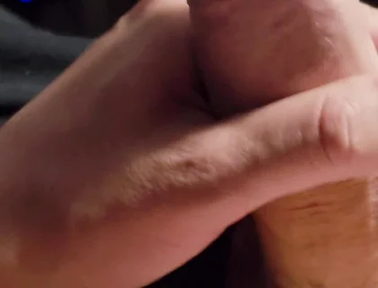 Masturbating My Big Cock Until Cumming. Close-up POV