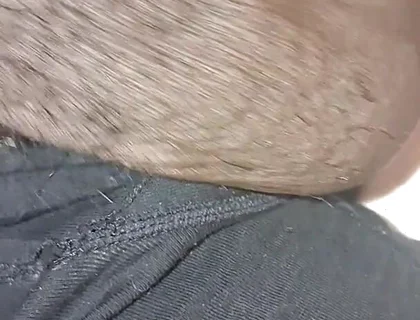 Stroking Big Black Uncut Dick Through Underwear