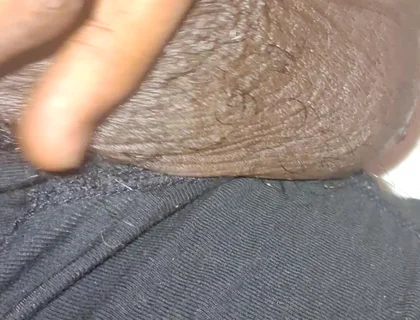Stroking Big Black Uncut Dick Through Underwear