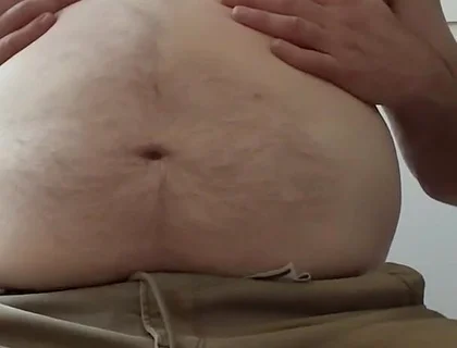 Big Bear Admires His Hairy Tummy