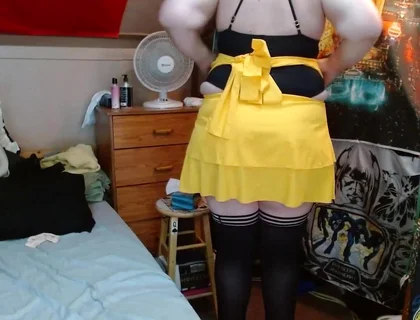 Sissy Bitch Teases shaking its fat ass and playing with boobs
