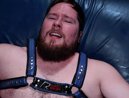 Leather Dungeon Sling Chained Boy Swings on Thick Meat, Throat Trained Sloppy