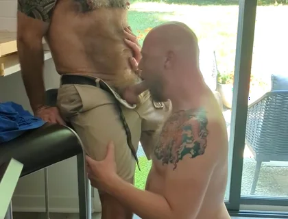 Sucking on Stepdad's Big Cock