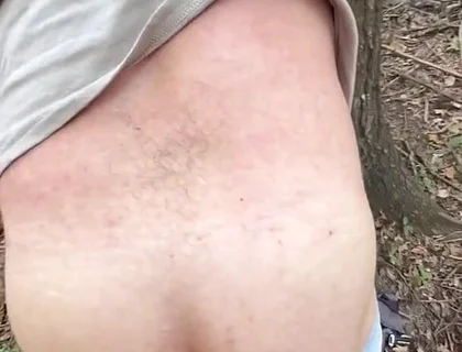 Cruising Straight Guy Gets Bent Over a Tree