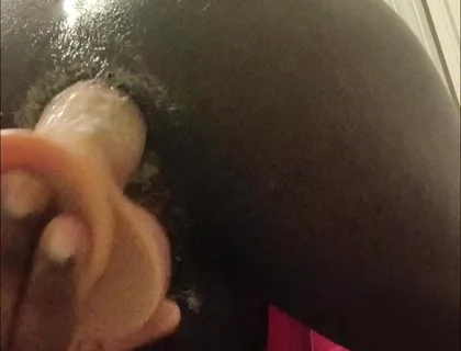Thick Femboy Creaming On thick Dildo