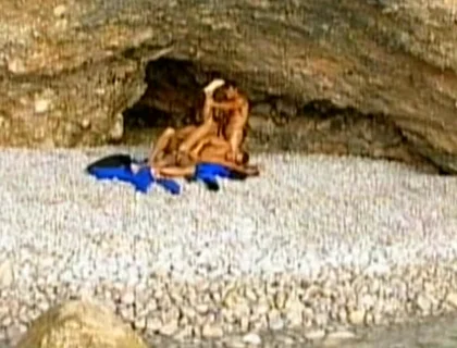 I Am a Young Muscle Jock and I Get Ass Fucked by Two Hung Studs on the Sand in a Trio and Cum