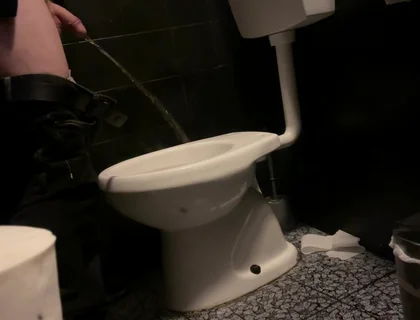Amateur Straight Boy Caught Peeing in a Bar Restroom