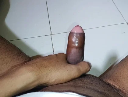 Big Pink Head Dick Slowly Close up